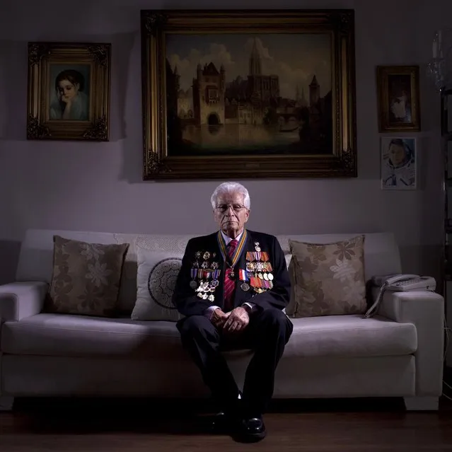 In this photo made Wednesday, April 10, 2013, Soviet Jewish World War Two veteran Shalom Skopes, 88, poses for a portrait at his house in Tel Aviv Israel. Skopes was a battalion commander in the Red Army, and fought in Latvia. During a battle he was injured by a hand grenade and was hospitalized until May 25, 1945, when Skopes demobilized in 1947 and immigrated to Israel in 1959. About 500,000 Soviet Jews served in the Red Army during World War Two, and the majority of those still alive today live in Israel. (Photo by Oded Balilty/AP Photo)
