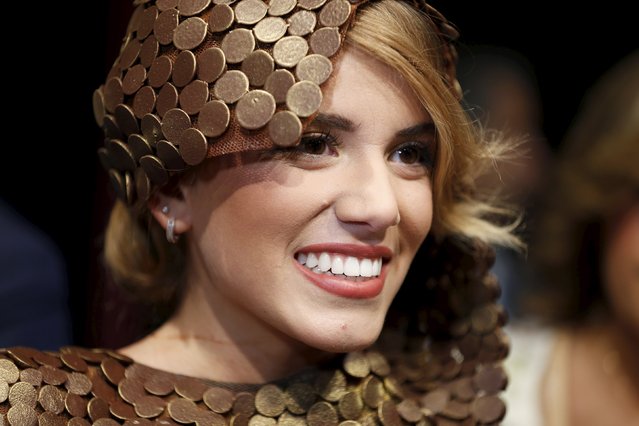 A model presents a creation made with chocolate by professional designers and pastry chefs during the Chocolate Fashion Show at the Salon Du Chocolat in Beirut, Lebanon November 12, 2015. (Photo by Jamal Saidi/Reuters)