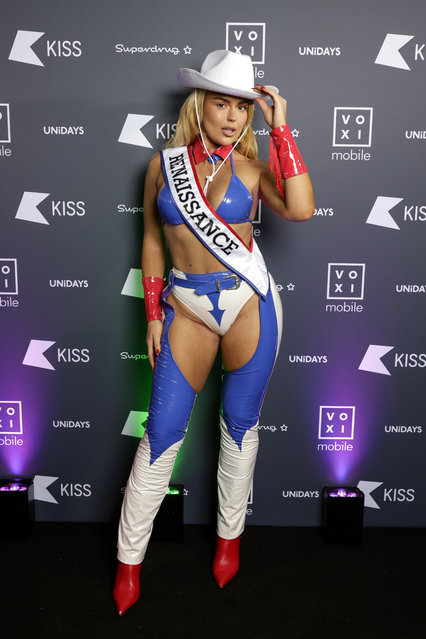 Singer Tallia Storm attends the 2024 Kiss Haunted House Party at HERE at Outernet on October 30, 2024 in London, England. (Photo by John Phillips/Getty Images)