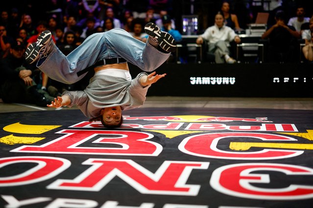 French B-Girl Ninah competes in the Red Bull BC One in Paris, France on April 14, 2024. (Photo by Sarah Meyssonnier/Reuters)