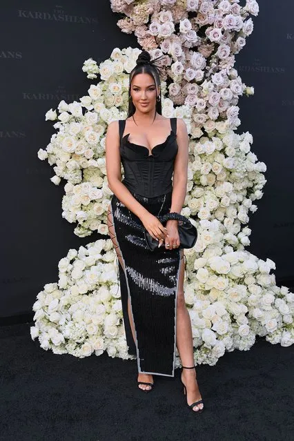 Model, reality television show personality and a fashion blogger Natalie Halcro attends the Los Angeles premiere of Hulu's new show “The Kardashians” at Goya Studios on April 07, 2022 in Los Angeles, California. (Photo by Jon Kopaloff/FilmMagic for ABA)
