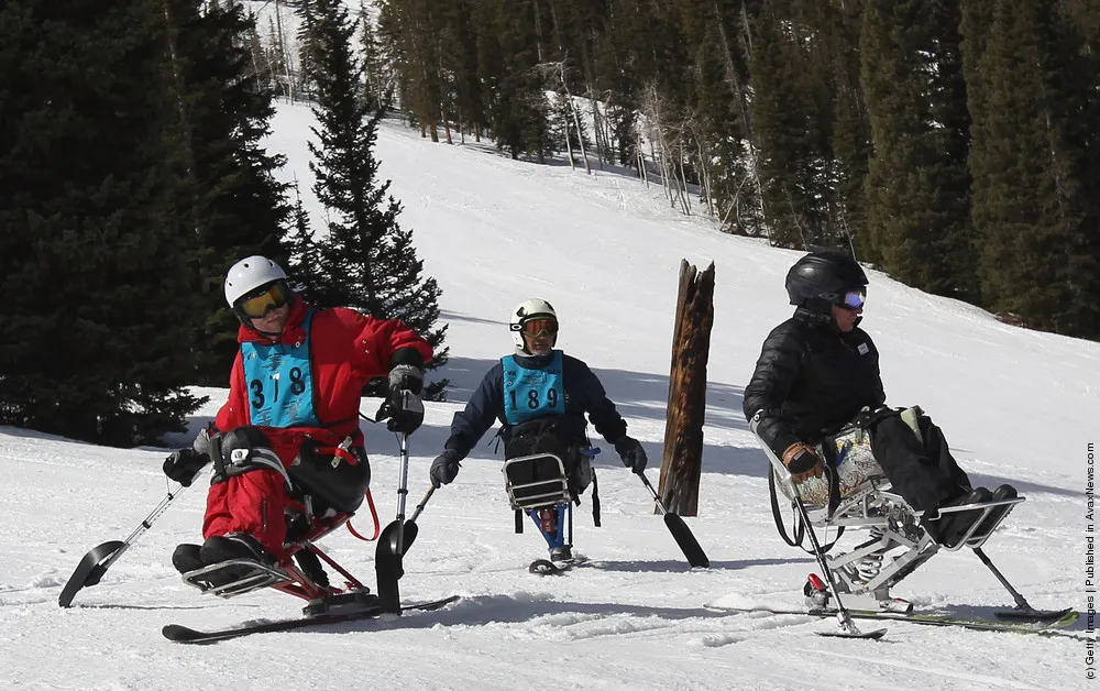 Disabled Military Veterans Learn Winter Sports at Veterans Affairs Clinic