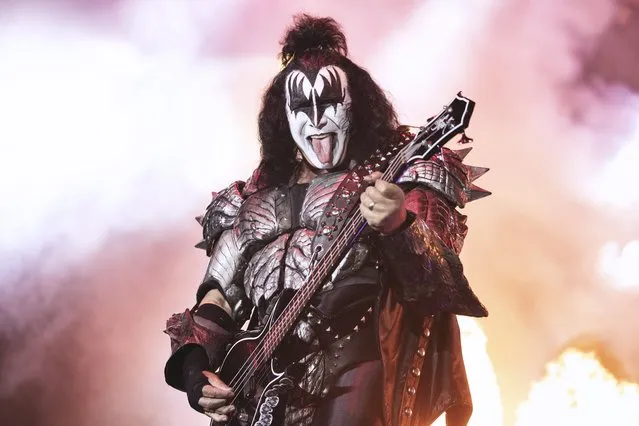 Gene Simmons of rock band KISS performs during the End Of The Road -tour in Helsinki, Finland on June 20, 2022. (Photo by Roni Rekomaa/Rex Features/Shutterstock)