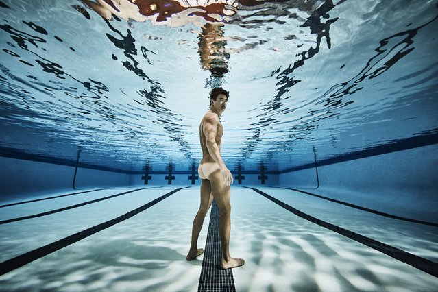 Richmond, CA. April 13, 2016: Three time Olympic gold medal swimmer Nathan Adrian. (Photo by Steven Lippman for ESPN The Magazine Body Issue)