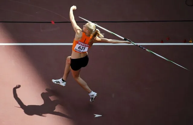 Anouk Vetter of Netherlands competes in the javelin throw event of the women's heptathlon during the 15th IAAF World Championships at the National Stadium in Beijing, China, August 23, 2015. (Photo by Fabrizio Bensch/Reuters)