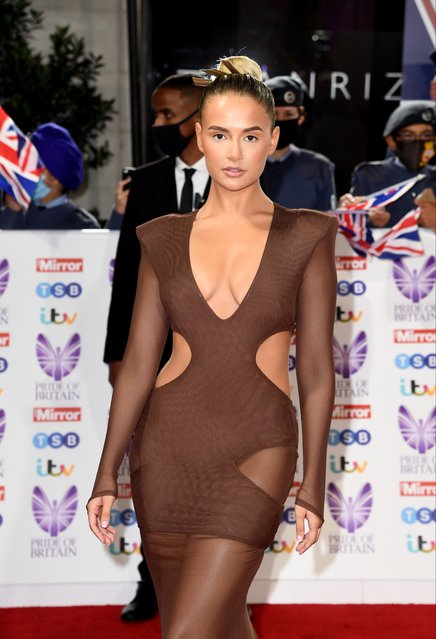 English reality television personality Molly-Mae Hague attends the Pride Of Britain Awards 2021 at The Grosvenor House Hotel on October 30, 2021 in London, England. (Photo by Gareth Cattermole/Getty Images)