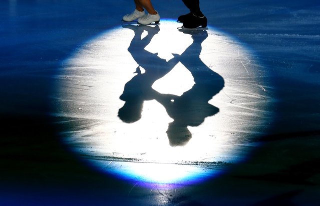 Russia's Victoria Sinitsina and Nikita Katsalapov during the Exhibition Gala at the ISU European Figure Skating Championships in Graz, Austria on January 26, 2020. (Photo by Antonio Bronic/Reuters)