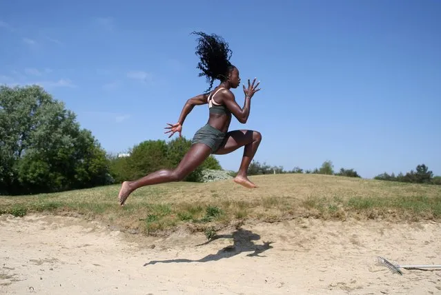 Team GB athlete Desiree Henry trains at a golf course in Edmonton, London, Britain, April 26, 2020. The British sprinter will prioritize her health and family's well-being over competing at the Tokyo Olympics next year if the COVID-19 pandemic has not been brought under control. Henry, a 4x100 meters relay bronze medallist at the 2016 Rio Games, urged athletes not to risk their health, saying she wouldn't “die for the sport. We are ore than just athletes and performers that want to entertain people in a crowd. We're humans that have families and lives to think of”," Henry told Reuters. (Photo by Tom Jacobs/Reuters)