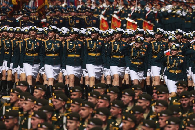Russian soldiers at the Victory Day parade celebrating the 80th anniversary of the Soviet Union’s victory over Nazi Germany in Moscow, Russia on May 9, 2025. (Photo by AFP Photo/Stringer)