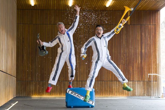 The comedy duo The Listies perform part of their show Make Some Noise! for the Edinburgh festival fringe in Edinburgh, UK on August 16, 2025. (Photo by Jane Barlow/PA Wire)