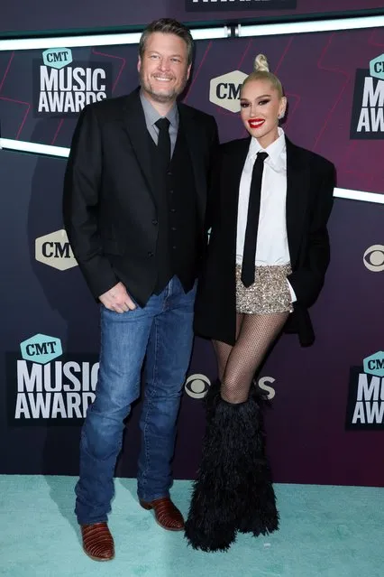 American country music singer and television personality Blake Shelton and American singer-songwriter Gwen Stefani attend the 2023 CMT Music Awards at Moody Center on April 02, 2023 in Austin, Texas. (Photo by Matt Baron/BEI/Rex Features/Shutterstock)