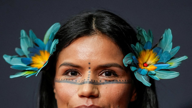 Ecuadorian activist Nina Gualinga attends the TIME100 Next red carpet in New York City, U.S., October 30, 2025. (Photo by Eduardo Munoz/Reuters)
