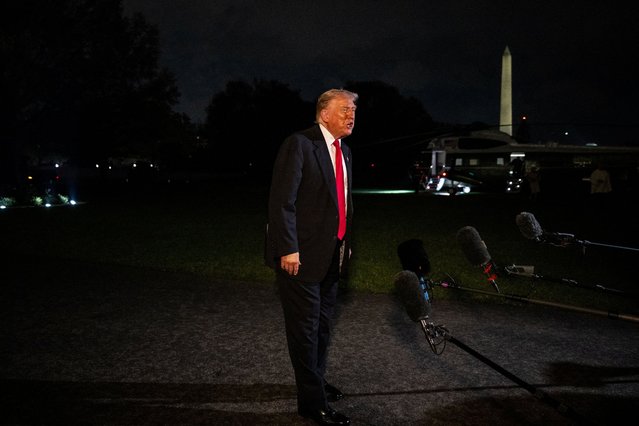 U.S. President Donald Trump speaks to press as he arrives at the White House in Washington, D.C., U.S., November 9, 2025. (Photo by Annabelle Gordon/Reuters)