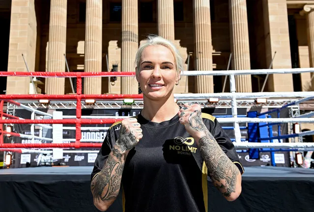 Australian professional boxer Shannon O'Connell poses for a photo during a No Limit Boxing Open Day at King George Square on August 17, 2022 in Brisbane, Australia. (Photo by Bradley Kanaris/Getty Images)