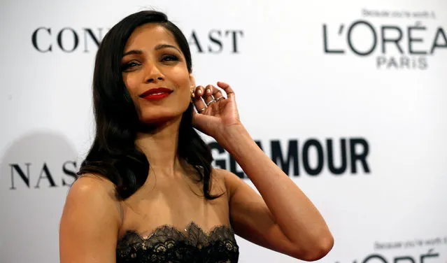 Actor Freida Pinto poses at the Glamour Women of the Year Awards in Los Angeles, California, U.S., November 14, 2016. (Photo by Mario Anzuoni/Reuters)