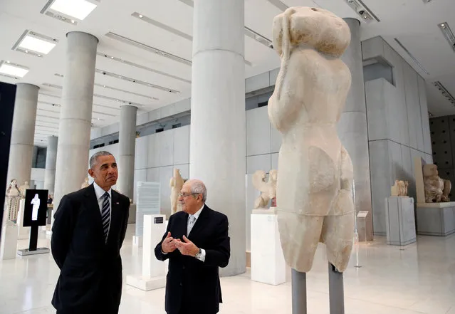 U.S. President Barack Obama tours the Acropolis Museum in Athens, Greece November 16, 2016. (Photo by Kevin Lamarque/Reuters)