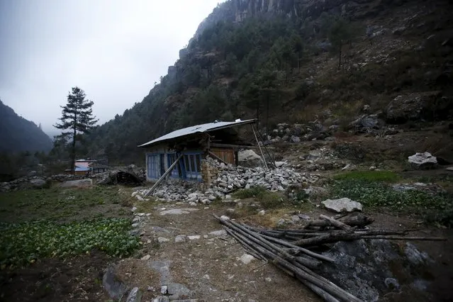 An abandoned house that was damaged during the earthquake earlier this year is seen in Solukhumbu district, also known as the Everest region, in this picture taken November 28, 2015. (Photo by Navesh Chitrakar/Reuters)