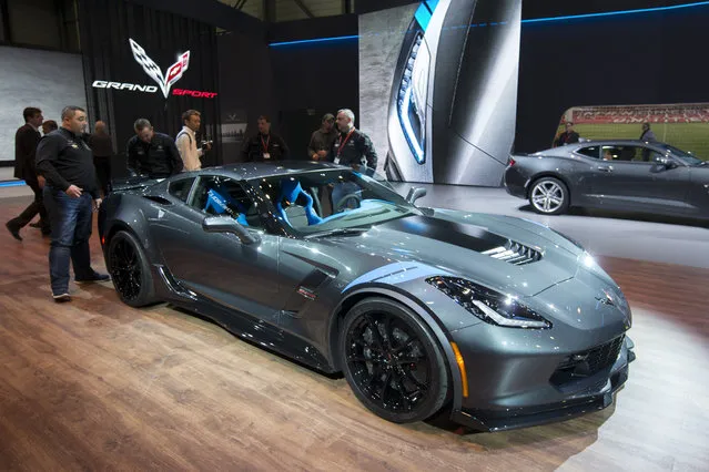 The New Chevrolet Corvette Grand Sport Coupe is shown during the press day at the 86th International Motor Show in Geneva, Switzerland, Tuesday, March 1, 2016. (Photo by Martial Trezzini/Keystone via AP Photo)