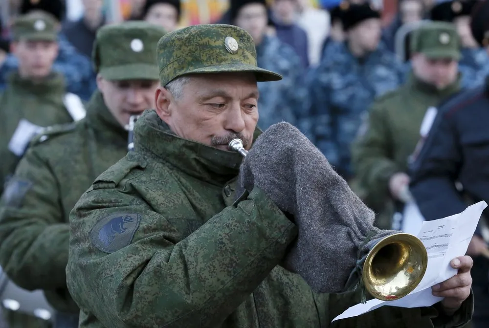A Rehearsal for the Victory Day Parade in Russia