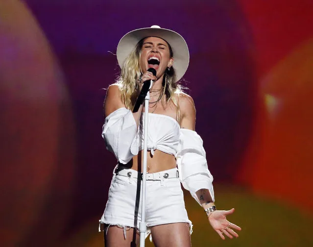 Miley Cyrus performs “Malibu” onstage during the 2017 Billboard Music Awards at T-Mobile Arena on May 21, 2017 in Las Vegas, Nevada. (Photo by Mario Anzuoni/Reuters)