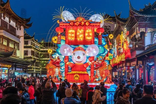 This photo taken on January 13, 2020 shows a rat lantern displayed at the Yu Yuan Garden in Shanghai, to mark the Lunar New Year, the Year of the Rat, which starts on January 25. (Photo AFP Photo/China Stringer Network)