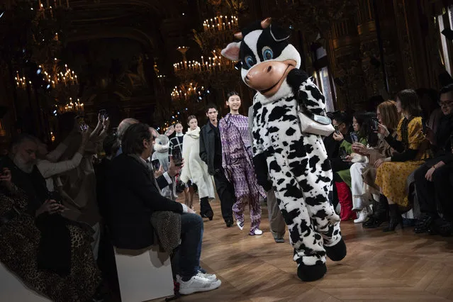 Models wear creations for the Stella McCartney fashion collection during Women's fashion week Fall/Winter 2020/21 presented in Paris, Monday, March 2, 2020. (Photo by Vianney Le Caer/Invision/AP Photo)