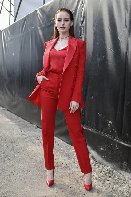Madelaine Petsch arrives at the Hugo Boss fashion show on February 23, 2020 in Milan, Italy. (Photo by SGP/Sipa USA)
