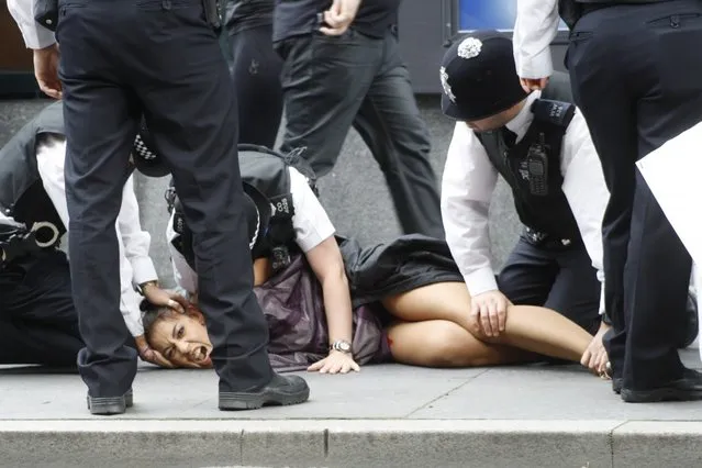 FEMEN Protests Bloodthirsty Islamist Regimes at the London 2012 Olympic Games