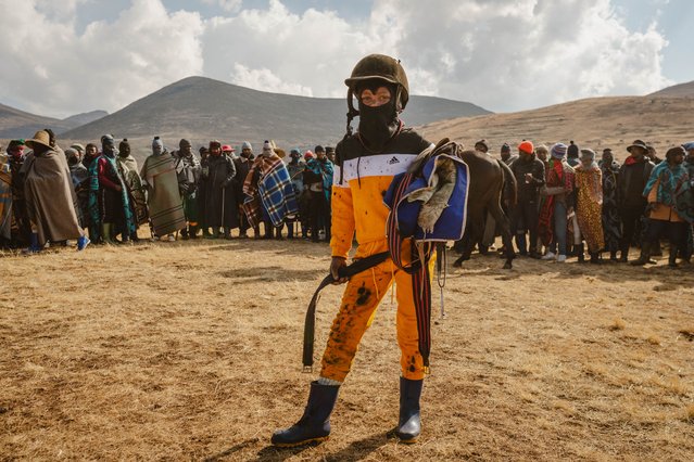 A Jockey poses for a portrait during the annual horse racing event taking place on the first Saturday after King Letsie III's birthday in Semonkong, Lesotho, on July 19, 2025. (Photo by Fredrik Lerneryd/AFP Photo)