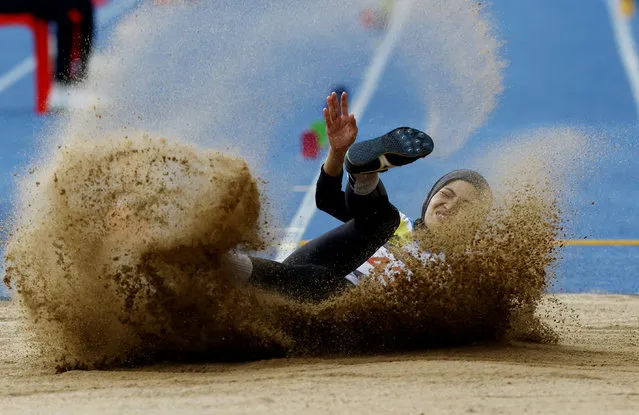 Malaysia's Nurul Ashikin Abas competes in the women's long jump during the 32nd Southeast Asian Games in Phnom Penh, Cambodia on May 10, 2023. (Photo by Kim Kyung-Hoon/Reuters)
