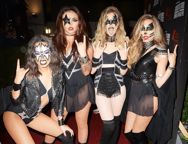 (L-R) Leigh-Anne Pinnock, Jesy Nelson, Perrie Edwards and Jade Thirlwall of Little Mix attend the KISS FM Haunted House Party at SSE Arena on October 29, 2015 in London, England. (Photo by Dave J. Hogan/Dave J Hogan/Getty Images)