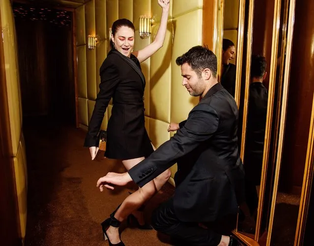 Shailene Woodley and designer Jonathan Simkhai break it down at the CFDA Fashion Awards afterparty at the Boom Boom Room at The Standard in N.Y.C. on Monday, June 3, 2019. (Photo by Jillian Sollazzo/WWD/Shutterstock)