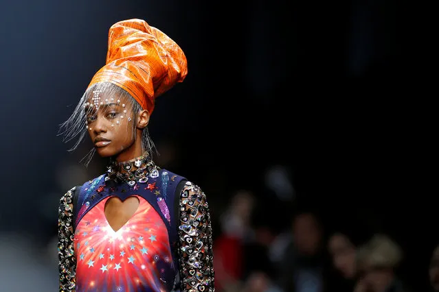 A model presents a creation from the Fall/Winter 2017-2018 women's ready-to-wear collection by Indian designer Manish Arora during Fashion Week in Paris, France, March 2, 2017. (Photo by Benoit Tessier/Reuters)