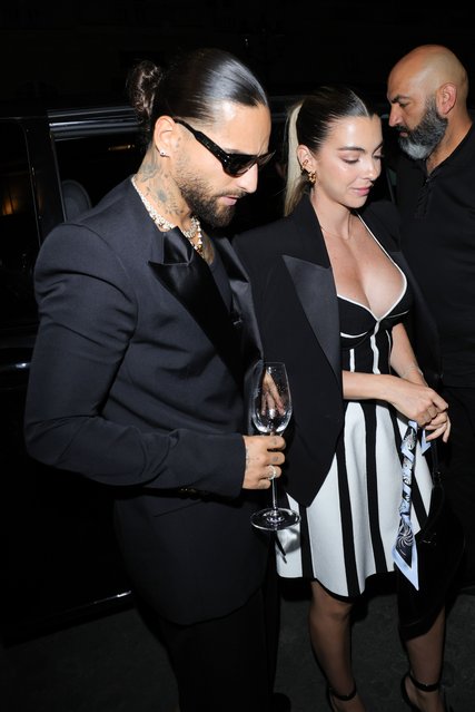 Colombian rapper Maluma and Clara Pablo attend the Vogue World : Paris Party At Maxim's on June 23, 2024 in Paris, France. (Photo by Jacopo Raule/Getty Images)