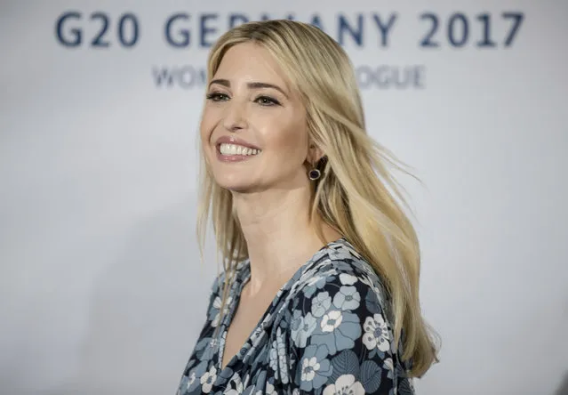 Ivanka Trump, daughter and adviser of U.S. President Donald Trump arrives for the W20 summit in Berlin, Tuesday, April 25, 2017. (Photo by Michael Kappeler/DPA via AP Photo)