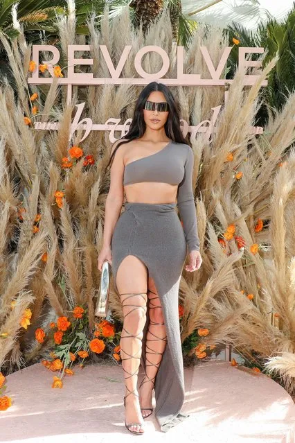 American socialite Kim Kardashian attends REVOLVE x The h.wood Group Present REVOLVE FESTIVAL on April 16, 2022 in La Quinta, California. (Photo by  Sansho Scott/BFA.com)