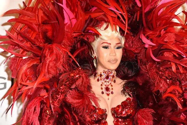 Wap rapper Cardi B attends the “Thierry Mugler : Couturissime” Photocall as part of Paris Fashion Week at Musee Des Arts Decoratifs on September 28, 2021 in Paris, France. (Photo by Mireille Ampilhac/Splash News and Pictures)