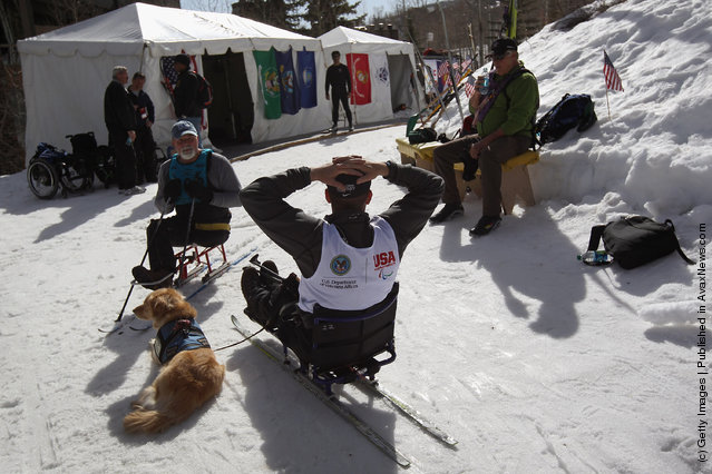 Disabled Military Veterans Learn Winter Sports At Veterans Affairs Clinic