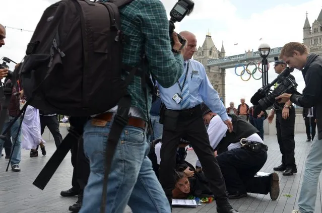 FEMEN Protests Bloodthirsty Islamist Regimes at the London 2012 Olympic Games