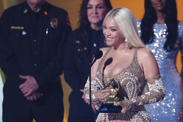 Beyonce receives Album of the Year award for “Cowboy Carter” during the 67th Annual Grammy Awards in Los Angeles, California, U.S., February 2, 2025. (Photo by Mario Anzuoni/Reuters)