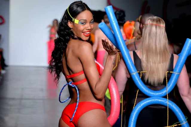 A model walks the runway for Chromat during New York Fashion Week: The Shows at Industria Studios on February 9, 2018 in New York City. (Photo by Noam Galai/Getty Images for Chromat)
