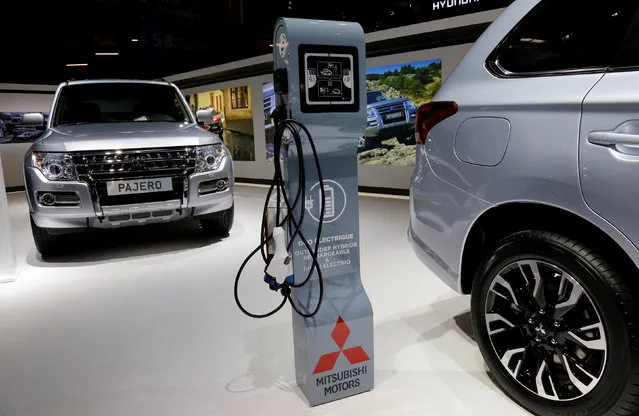 A Mitsubishi electric power station is seen at the Mondial de l'Automobile, Paris auto show, during media day in Paris, France, September 30, 2016. (Photo by Jacky Naegelen/Reuters)