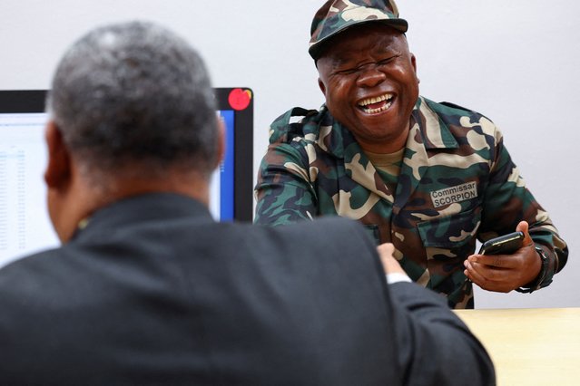 Former South African Finance minister, Des van Rooyen, reacts ahead of his swear in ceremony as a member of uMkhonto we Sizwe (MK) party into the South African parliament in Cape Town, South Africa, on June 25, 2024. (Photo by Esa Alexander/Reuters)