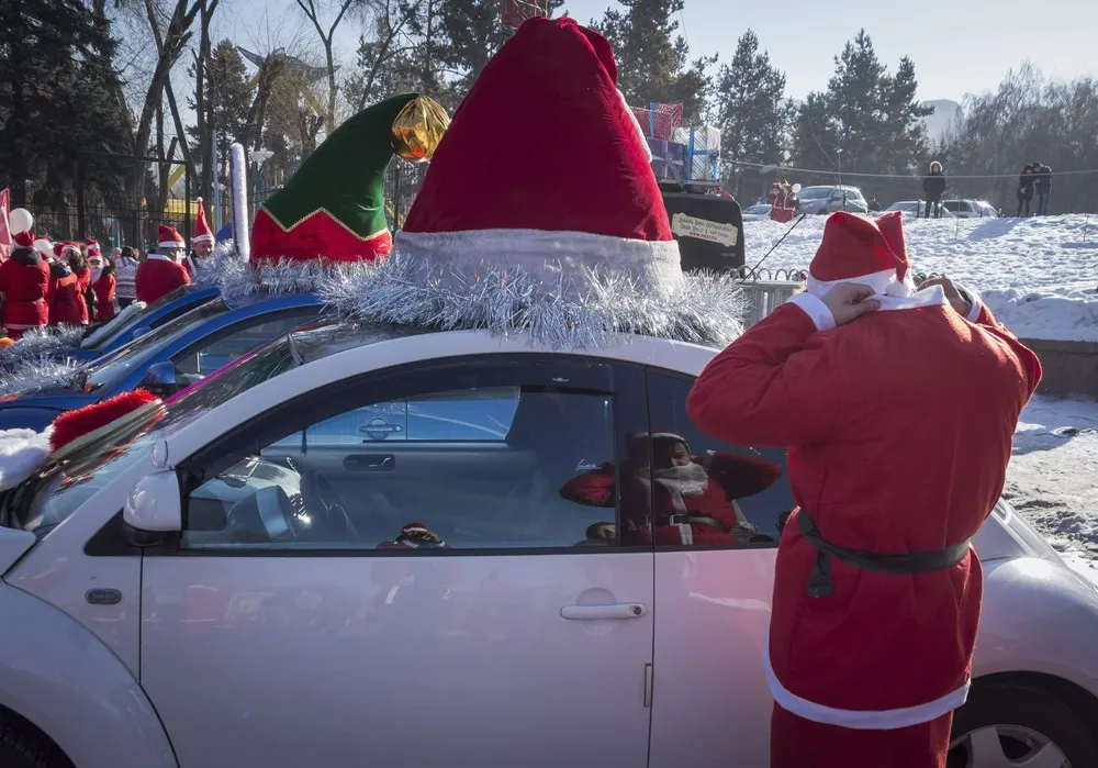 Santa Parade in Kazakhstan
