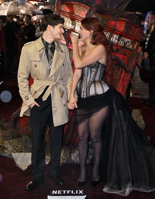 Actors Millie Bobby Brown and Noah Schnapp attend the “Stranger Things 5” UK Special Screening at Odeon Luxe Leicester Square on November 13, 2025 in London, England. (Photo by Alan West/Hogan Media/Rex Features/Shutterstock)