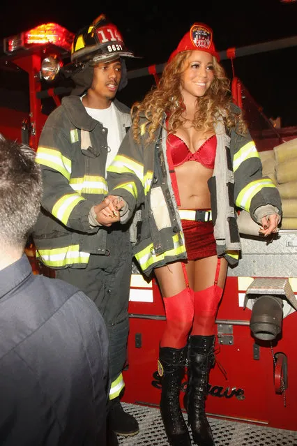 Actor Nick Cannon and singer Mariah Carey attend their Halloween Eve Costume Party at Marquee on October 30, 2008 in New York City. (Photo by Stephen Lovekin/WireImage for Syndicate)