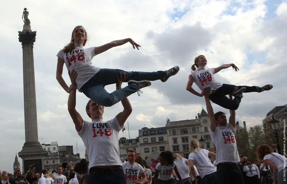 146 West End Stars Hold A Flashmob In Trafalgar Square