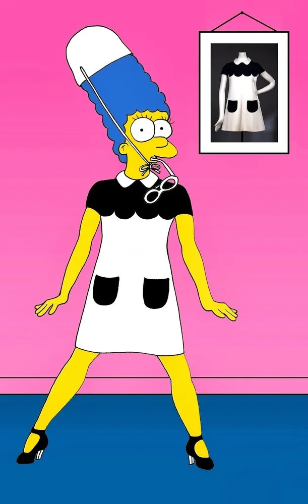 Marge Simpson Models Iconic Dresses