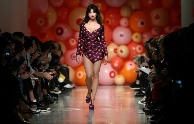 Model Daisy Lowe presents a creation at the Katie Eary catwalk show during London Fashion Week Men's 2017 in London, Britain January 7, 2017. (Photo by Neil Hall/Reuters)