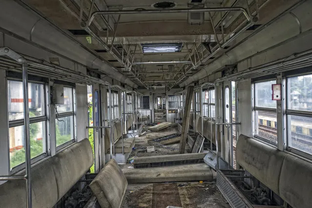 The trains have decayed over time, on February 27, 2015, in Purwakarta, Indonesia. (Photo by HKV/Barcroft Media)